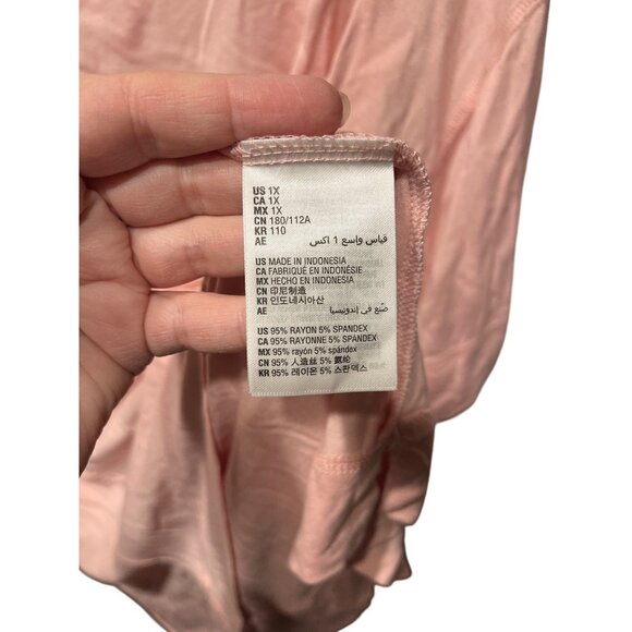 Jenni Intimates Womens Pajama Top 1X Soft Rose Pink "Pajamas All Day" - Picture 4 of 4